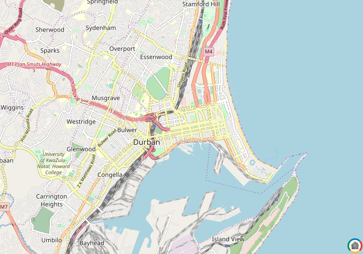 Map location of Durban Central